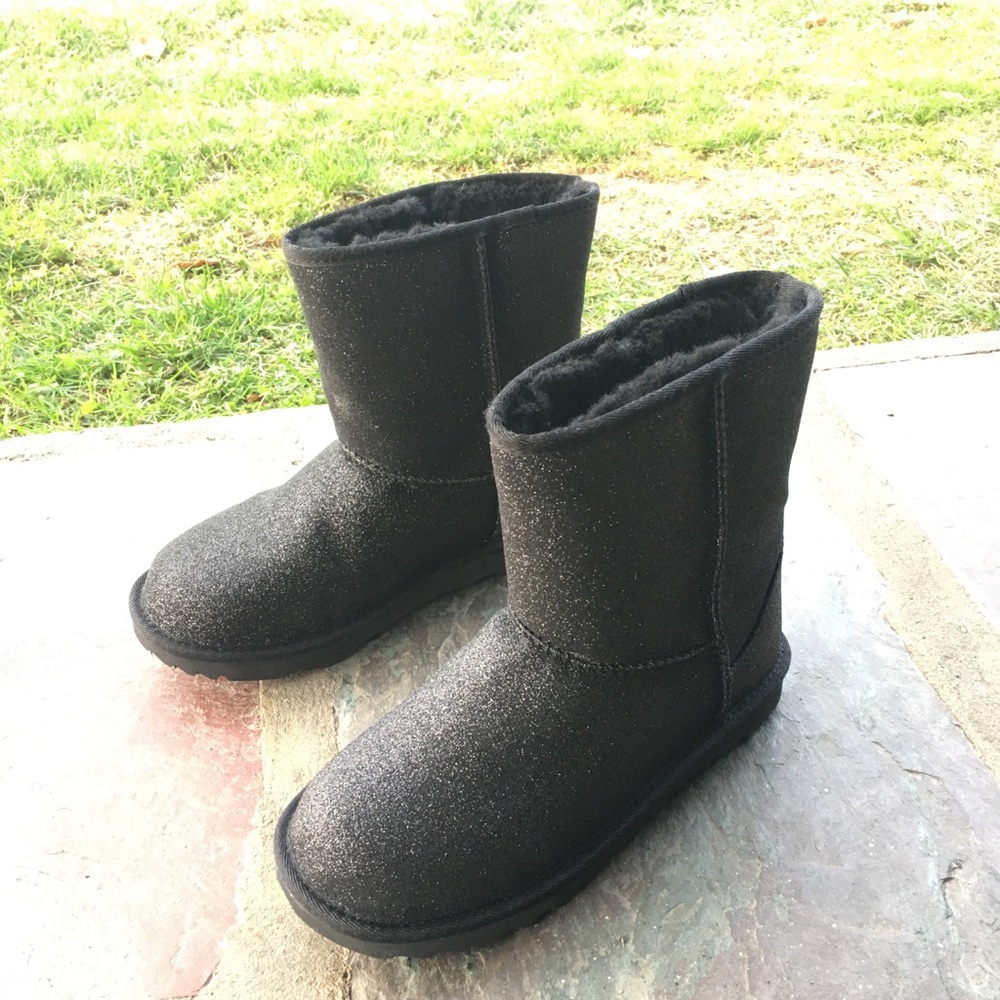 Black Sparkly Ugg Boots kids 4